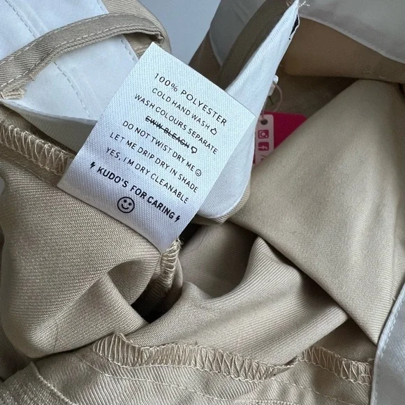 NWT baggy pleated trousers, light tan, 2 - Picture 8 of 9